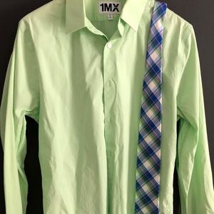 Light green dress shirt with matching tie